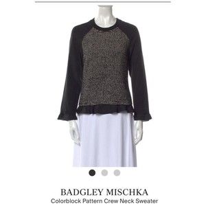 Badgley Mischka Women Black Pullover Sweater S (retail $105)